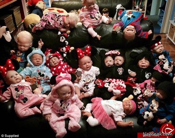 زندگی یک زن با 37 بچه عروسکی! + تصاویر