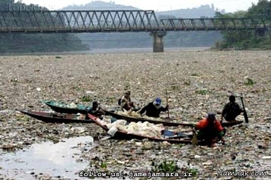 کثیف ترین رودخانه جهان پر از زباله! + تصاویر