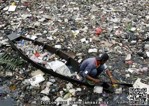 کثیف ترین رودخانه جهان پر از زباله! + تصاویر