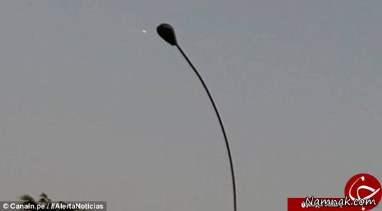 آتش گرفتن بشقاب  پرنده  آدم فضایی ها در آسمان + تصاویر