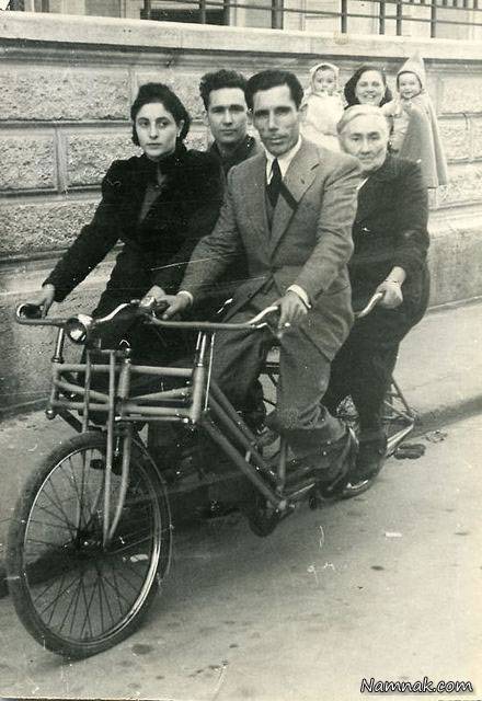 دوچرخه سواری خانوادگی در قدیم + عکس