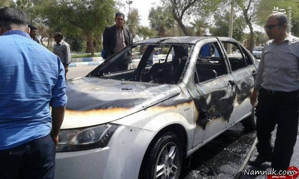 شهروند دهلرانی خودروی دنای خود را آتش زد+عکس