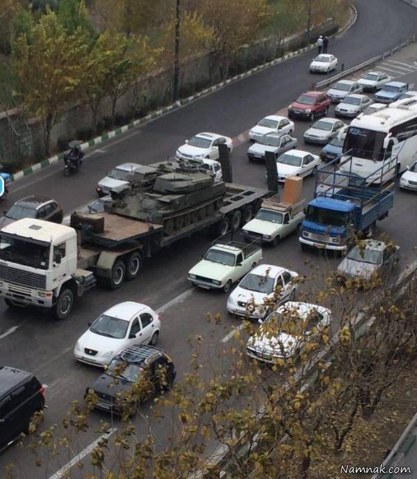 حمل تانک غول پیکر در خیابان های تهران + عکس
