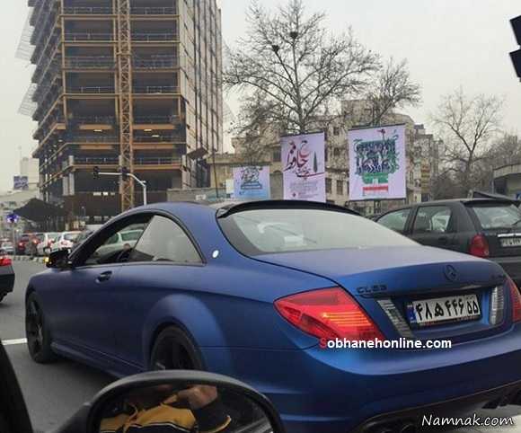 ماشین بنز میلیاردی با رنگ استثنایی در تهران + تصاویر