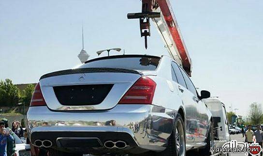 مرسدس بنز S500 با بدنه تمام کروم در تهران + تصاویر