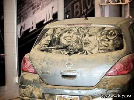 نقاشی هنرمندانه روی ماشینهای کثیف + تصاویر
