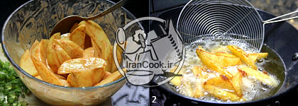 غذای چینی - طرز تهیه سیب زمینی سرخ شده عسلی با سس فلفل | ایران کوک
