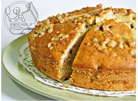 طرز تهیه کیک موز و گردو | کیک آسان | ایران کوک