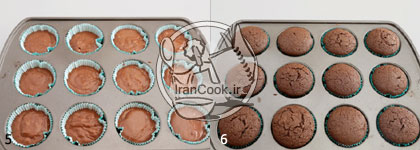 مافین شکلاتی - کیک مافین شکلاتی با کرم شکلاتی | ایران کوک