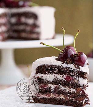 کیک شکلاتی - طرز تهیه کیک شکلات و گیلاس چند لایه | ایران کوک