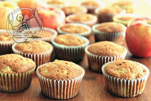 کاپ کیک موز و سیب - طرز تهیه کیک مافین موز و سیب | ایران کوک