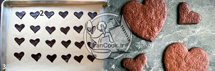 بیسکوییت شکلاتی - طرز تهیه بیسکوییت قلبی شکلاتی | ایران کوک
