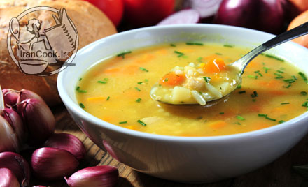 سوپ جو - طرز تهیه سوپ مرغ و سبزیجات | ایران کوک