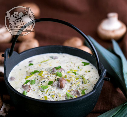 سوپ قارچ - طرز تهیه سوپ قارچ و نودل خامه ای | ایران کوک