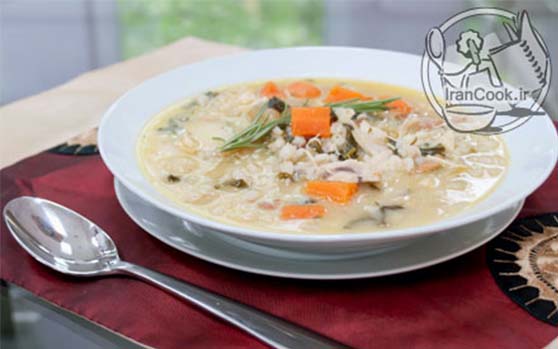 سوپ جو - طرز تهیه سوپ جو با مرغ و قارچ | ایران کوک