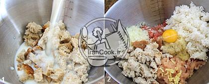 ناگت - ناگت مخلوط گوشت و مرغ با سس خامه ای | ایران کوک
