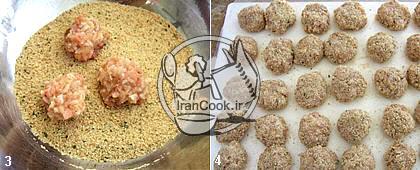 ناگت - ناگت مخلوط گوشت و مرغ با سس خامه ای | ایران کوک