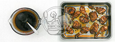 طرز تهیه مرغ کبابی باربیکیو با سالاد کلم قرمز | ایران کوک