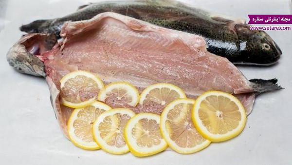 	دستور پخت ماهی قزل آلا شکم پر در فر | وب 