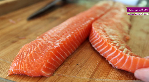 	طرز تهیه ماهی سالمون سرخ شده با تره فرنگی | وب 