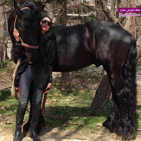 	نیلوفر خوش‌خلق همسر امین حیایی در آغوش اسب + عکس | وب 