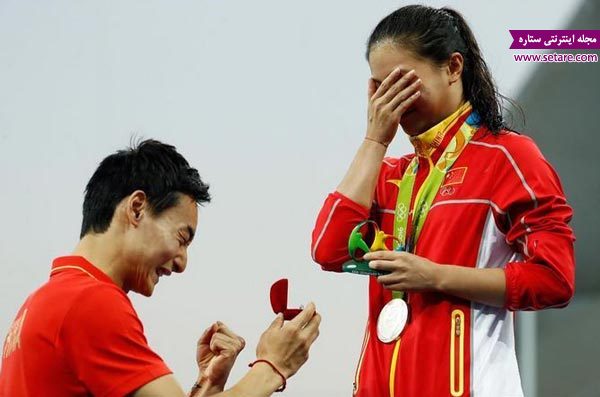	فیلم صحنه‌ غیرمنتظره خواستگاری از مدال آور چینی در المپیک ریو