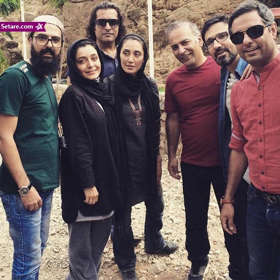 	عکس هدیه تهرانی در کنار بازیگران فیلم عادت نمی‌کنیم
