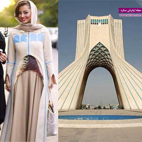 	مدل لباس نفیسه روشن در جشن حافظ شبیه میدان آزادی