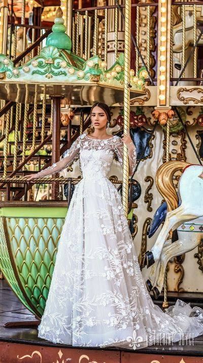 لباس عروس 2018؛ لباس عروس بدنما و طرح شکوفه دار | وب 