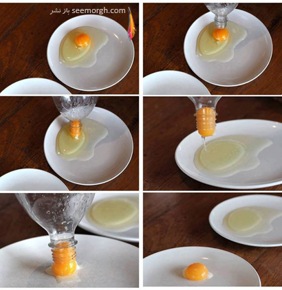 آموزش تصویری جدا کردن زرده از سفیده تخم مرغ