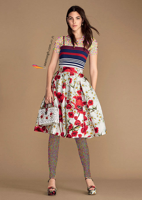 کلکسیون لباس دولچه اند گابانا با گل های قرمز زیبا برای بهار 2016