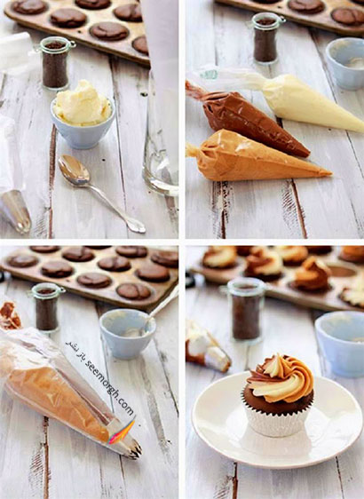ایده ای جالب و خوشمزه برای تزئین کاپ کیک های ساده