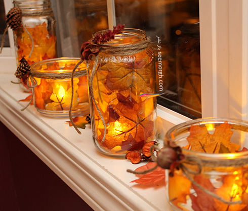 باورتان می شود با شیشه های دور ریختنی بتوانید این شمع های پاییزی زیبا را درست کنید!؟