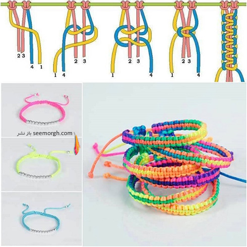 دستبندهای بافت را با این دستور ساده درست کنید!! + آموزش تصویری