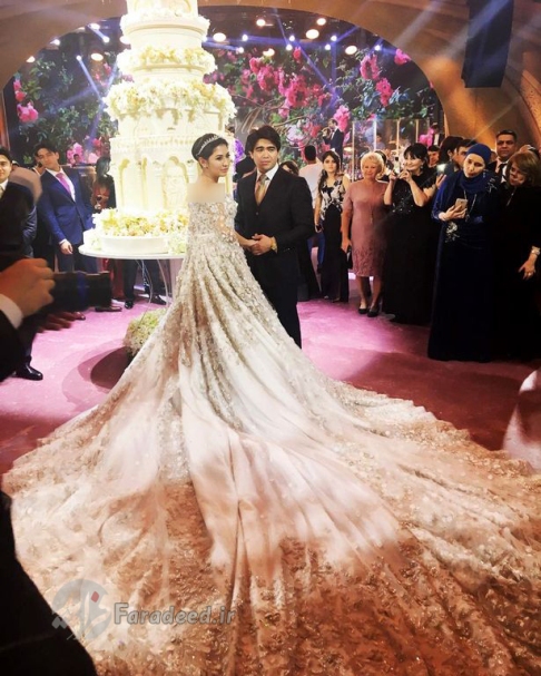 مراسم عروسی دختر یک میلیاردر: از لباس عروس 2میلیارد تومانی تا... عکس