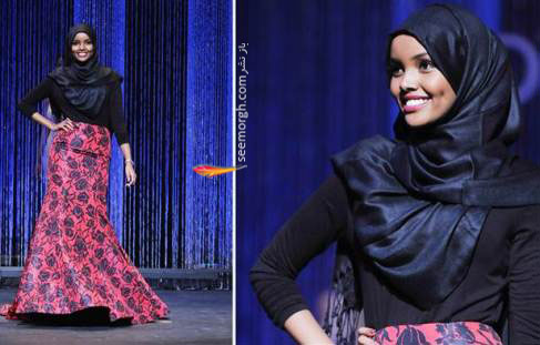 رقابت دختری با حجاب کامل اسلامی در مراسم انتخاب دختر شایسته آمریکا! عکس