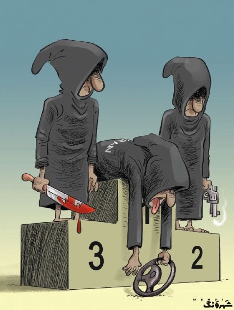 کارتون روز: رکوردزنی ایرانی ها بخاطر تصادف و مرگ