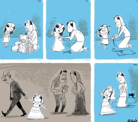 کارتون روز: افزایش ازدواج دختربچه ها در ایران