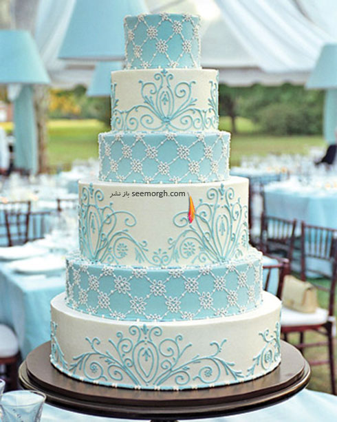 کیک عروسی تان را به رنگ سال 2016 ( آبی روشن ) انتخاب کنید!!