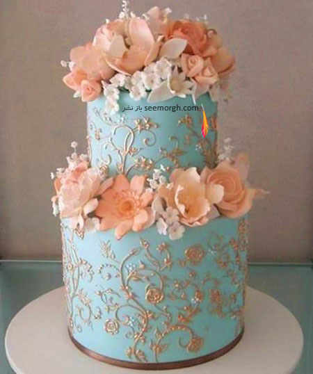 کیک عروسی تان را به رنگ سال 2016 ( آبی روشن ) انتخاب کنید!!
